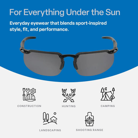 Lightweight Sport Polarized Sunglasses With Anti Fog And Scratch Resistant Lenses Built For The Daily Grind Featuring Fly Frames, black lenses.
