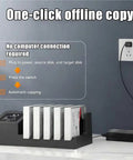 Five Bay External Hard Drive Enclosure Engineered To Flex Up To 120TB Capacity Featuring USB C Interface And Hot Swap Trays, showing offline copy setup.