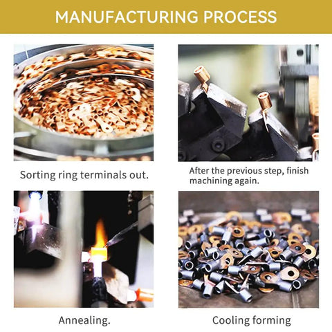 Manufacturing process of Pro Grade 50 Pc Ring Terminals One Half Inch Yellow Heat Shrink Wire Connector Kit