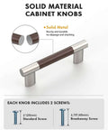 10 Pack 3 Inch Brown And Satin Nickel Cabinet Pulls With Knurled Grip Coffee Silver Two Tone Handles solid metal detail