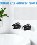 Upgrade Your Bath Game With This Solid Zinc Alloy 2 Set Shower Knob Kit For Windsor Series Faucet Handles To Look Fresh Cool And Durable, black knobs