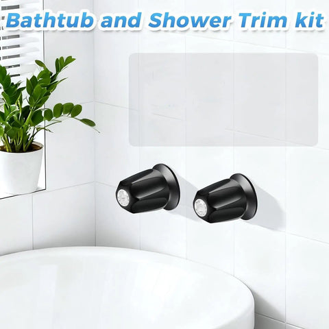 Upgrade Your Bath Game With This Solid Zinc Alloy 2 Set Shower Knob Kit For Windsor Series Faucet Handles To Look Fresh Cool And Durable, black knobs