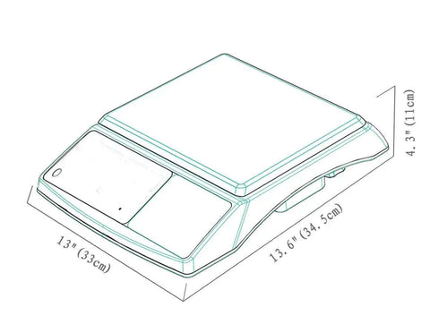 Pro Grade Precision Counting Scale For Parts And Coins With 30 Lb Capacity And 0.001 Lb Resolution Battery Or AC Powered sketch
