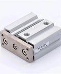 Smooth Operator Compact Pneumatic Air Cylinder Double Acting Slide Bearing Design Delivers Reliable Pull And Push Force Built Tough To Handle Demanding Workshop Tasks And Keep Production Lines Running On Point 300mm Stroke with silver aluminum body and mounting holes.