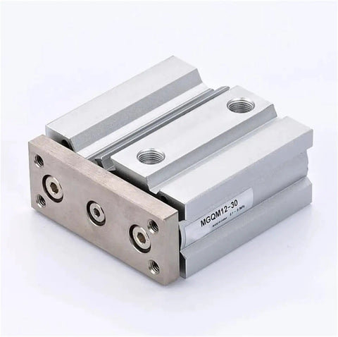 Smooth Operator Compact Pneumatic Air Cylinder Double Acting Slide Bearing Design Delivers Reliable Pull And Push Force Built Tough To Handle Demanding Workshop Tasks And Keep Production Lines Running On Point 300mm Stroke with silver aluminum body and mounting holes.