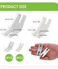 Six Piece Hump Jumper Sewing Tool Kit for Thick Hems and Denim, Seam Presser Foot, Bodkin and Button Accessories shown in hand