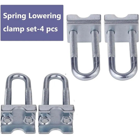 Adjustable Coil Spring Lowering And Leveling Kit - 4 Piece Heavy Duty Suspension Stabilizers with universal fit clamp set