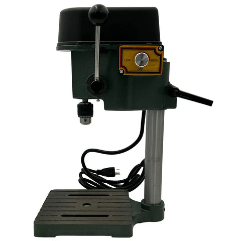Side view of Compact Benchtop Drill Press With Three Speeds 5000, 6500 And 8500 RPM, 8 Inch Max Drill Height, 6mm Bit Capacity