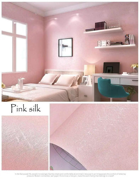 Pink Silk Peel And Stick Wallpaper For Walls And Drawers Removable Contact Paper With Textured Silk Look Waterproof