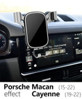 Porsche Macan 2015 2026 And Cayenne 2019 2023 Car Phone Holder Mount with Vent Clip installed on dashboard.