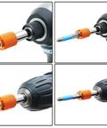 Two Pack Magnetic Quick Change Bit Holders With A Quarter Inch Hex Shank Drill Bit Extensions, Auto Locking Magnetic Eject System