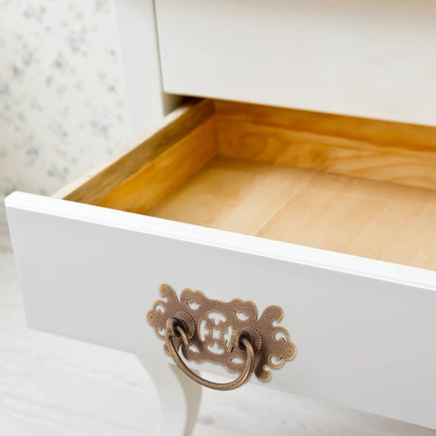 Two Pack Vintage Brass Drawer Pulls Handles For Dressers And Wardrobes, Retro Bronze Cabinet Knobs with Old School Antique Style on white drawer