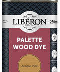 Top Shelf Wood Dye In Hella Rich Antique Pine Hue 250 Milliliter Bottle with color sample for furniture projects.