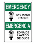 Built Tough Bilingual Eye Wash Station Notice Sign With English Spanish Graphic OSHA Safety Plaque 12x16 Inch