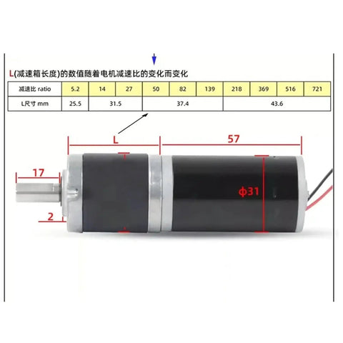 Mini Planetary Gear Motor 12V Or 24V Equipped With A Robust 32Mm Gearbox Reducer Kicking Out Serious Torque Runs Like Butter Switches Forward Or Reverse Without Skipping A Beat Everyday, showing dimensions and motor details.