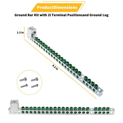 Ground Bar Kit For Eaton Electrical Panel GBK2120 with 21 terminal positions and ground lug
