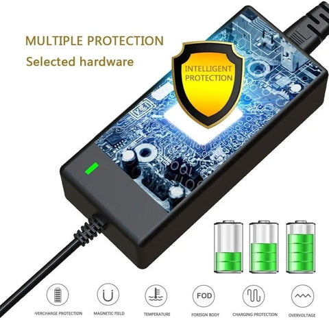 Versatile 42V Smart Charger For 36V E Bikes And Scooters With 110 To 240V AC Input, 2A Or 1.5A Output, 7.5 Ft Cord, Fast Safe Charging For Your Fave Rides