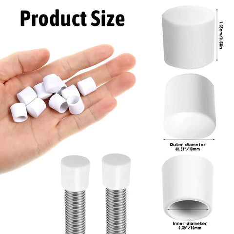 40 Pack Rubber Door Stopper Caps 0.39 Inch Hole End Caps For Wall Protection Soft TPR Rubber Replacement in hand and installed