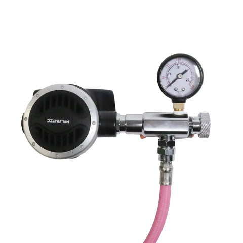 Second Stage Regulator Adjustment Tool With 300 PSI Gauge Stainless Steel Build for scuba calibration and repair.