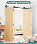 Heavy Duty Bifold Barn Door Hardware Kit 66 Inch Sliding Track For Up To Four 16 Inch Panels With Quiet Rollers in room