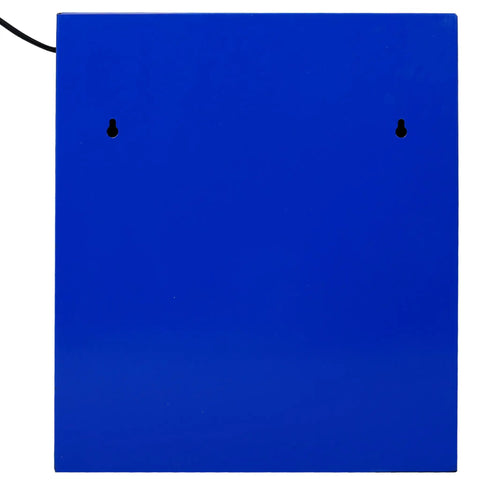 Rugged Bench Parts Cleaner With 14L Tank Capacity And 120V High Flow Pump Kickin Serious Deep Wash Power For Quick Engine Degreasing And Shop Tool Care Blue Finish back panel with mounting holes.