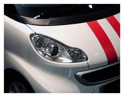 Benz Smart Fortwo W451 2009-2015 Clear Headlight Lens Front Headlamp Cover 2Pc Set No-Brainer Direct Fit Replacement Easy Install Durable Polycarbonate Shield Keeps Mounting Area Intact, front close-up