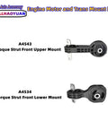 Front view of two mounts from the Four Piece Engine Mount Kit For 2006 2011 Honda Civic 1.8L Direct OE Replacement With Durable Rubber Insulators