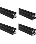 Heavy Duty 20 x 20 Aluminum T Slot Extrusion 1600mm Black 4 Pack for DIY Projects and Industrial Builds Pro Grade European Standard Anodized Linear Rail Profiles 2020 Series Built To Last For Custom Frames And Machinery. Four black 20x20 aluminum T-slot extrusions