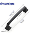 Solid 5 Inch Square Arch Cabinet Pulls Matte Black 30 Pack Center To Center 5 Inches detail with dimensions and base
