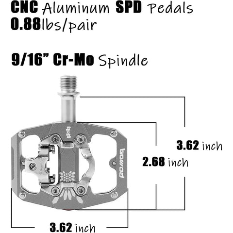Non Slip 9 Sixteenth Inch Lightweight Nylon Fiber Bike Pedals With 9/16 in spindle dimensions labeled