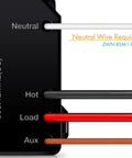 Close-up of Hidden Z-Wave Plus Smart Relay For Lights And Ceiling Fans, Neutral and other wires visible