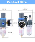 One Quarter Inch Air Compressor Filter With Integrated Pressure Regulator Water Oil Trap Separator And Lubricator Cup AFC2000 dimensions