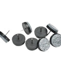 Slick Furniture Sliders For Chair Legs And Tables Thick Felt Pads glide easily. Black and gray felt pads with nails for flooring protection.