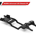 Universal Carbon Fiber LCG Chassis Kit for 1/24 Axial SCX24 Upgrade Your Rig With Adjustable Wheelbase Magnetic Body Mount and 8 Degree Skid Plate Fits C10 Wrangler Bronco Deadbolt Gladiator Power Wagon Not for GX470 shown in black.
