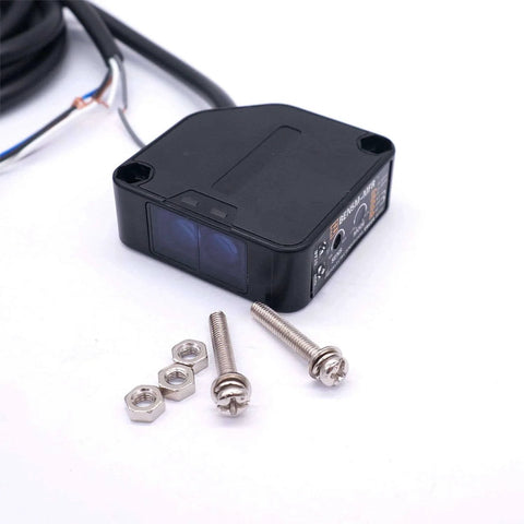 Indoor Wall Mounted Photoelectric Beam Sensor With Dual Voltage 12 To 240 VDC And 24 To 240 VAC, screws and wires included