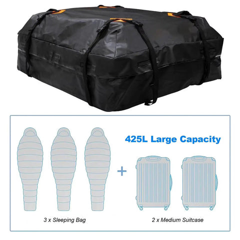 Jaguar Roof Cargo Bag For E Pace F Pace I Pace Water Resistant 600D Heavy Duty Roof Carrier with capacity illustration