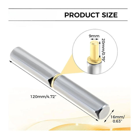 Workhorse Grade 12 Piece Weld On Bullet Hinges For Yard Gates Top Shelf Heavy Duty Carbon Steel Barrel Joint With Quick Tack Install 120mm size with 9mm pin profile.