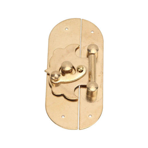 Old School Jewelry Box Lock With Exquisite Brass Texture Latch Antique Style Cabinet Lock For Boxes Engraved Brass Surface Decor Sturdy