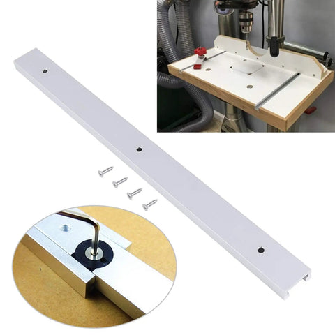 T Slot Track Aluminum Rail For Woodworking Jigs And Router Tables 400mm Long With 4 Screws shown with router table setup