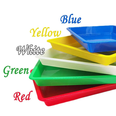 Colorful 10 Pack Plastic Art Trays For Crafts And DIY Projects, Kid Safe BPA Free Bead And Painting Organizer in multicolor stack