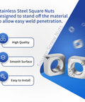 Top Grade 304 Stainless Steel Square Nuts Assortment Kit Including 139 Metric Machine Screw Nuts, high quality with smooth surface.