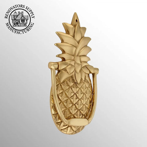 8 Inch Solid Brass Pineapple Door Knocker With Mounting Hardware Dope Front Door Accessory Premium Finish Durable Brass Construction