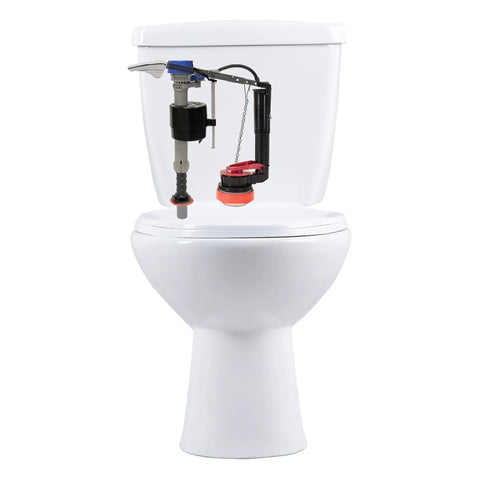 PerforMAX 2 Inch Everything Toilet Repair Kit With Full Replacement Parts, Easy Install, Multicolor shown on toilet