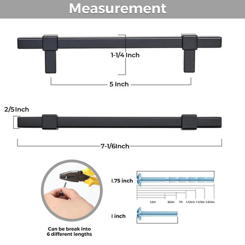 Rock Solid 30 Pack Black Cabinet Handles With 5 Inch Hole Center For Kitchen Drawer Pulls And Bathroom Vanity Refresh Featuring Rust Proof Stainless Steel Square Design That Kicks Up Your Sweet Home Makeover