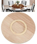 Top view of Large Wooden Lazy Susan Turntable 40 Inch 360 Degree Rotating Serving Tray For Dining Table Dope Way To Serve Snacks