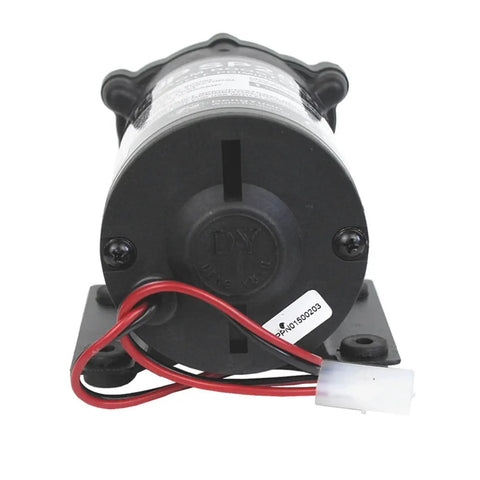 Back view of 75 GPD Self Priming RO Water Booster Pump For Zero Pressure Reverse Osmosis with red wire connections.