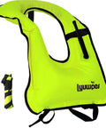 Inflatable Snorkel Vest For Adults With High Buoyancy Up To 220 Lbs Quick Inflate Free Diving Snorkeling Jacket For Safe Swimming Bright Green