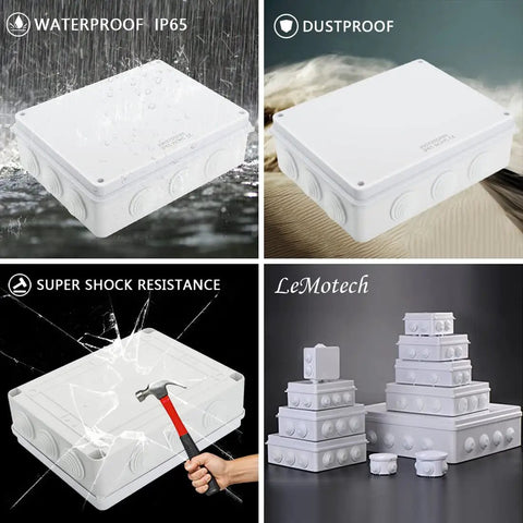 Heavy Duty ABS Junction Box IP65 Waterproof And Dustproof Electrical Enclosure For Indoor And Outdoor Use in various setups