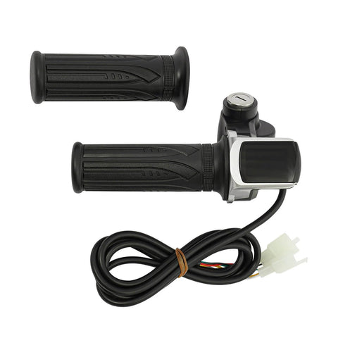 Three-speed throttle and pedal from 48V 2000W Brushless DC Motor Kit With 4300 RPM 33A Mosfet Controller LCD Display Screen.