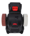 Top view of Ftvgoue Compact 100W Electric Mini Sander With 7500 Mah Battery and 6 speed settings for metal wood buffing.